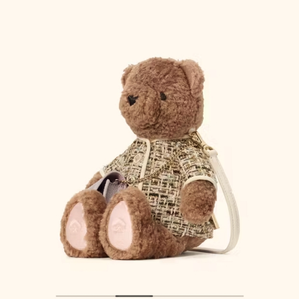 New Kate Spade Bear Crossbody Bag Tweed